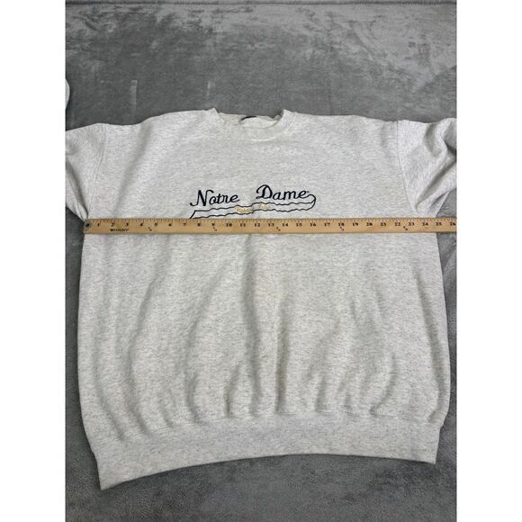 Vintage 90s Notre Dame Fighting Irish Pullover Sweatshirt Men's Size XL Gray - Picture 5 of 8